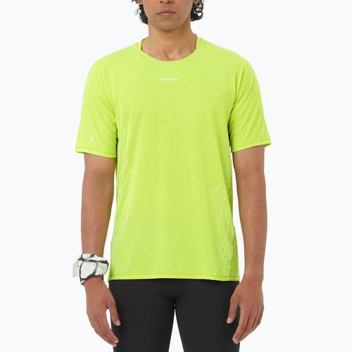 Мъжка тениска за бягане Salomon Sense Aero SS Tee GFX acid lime