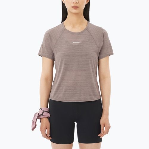 Дамска тениска за бягане Salomon Shakeout Air Cropp iron