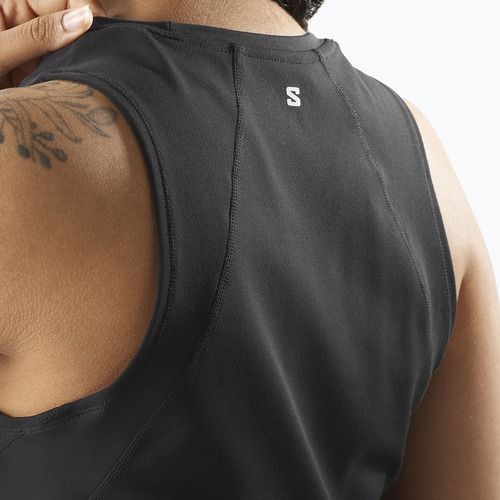 Дамска тениска за бягане Salomon SHAKEout Bliss Tanklette deep black