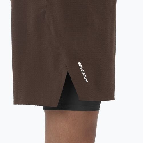 Мъжки шорти за бягане Salomon Sense Aero 2IN1 5“ coffee bean