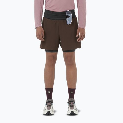 Мъжки шорти за бягане Salomon Sense Aero 2IN1 5“ coffee bean