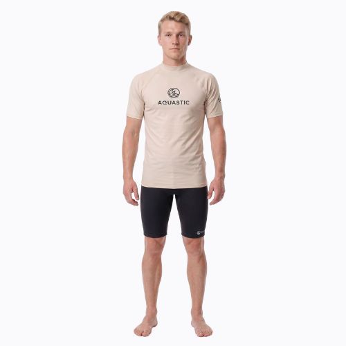 Мъжка тениска AQUASTIC Rimos UV 50+ UPF beige