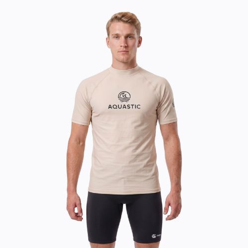 Мъжка тениска AQUASTIC Rimos UV 50+ UPF beige