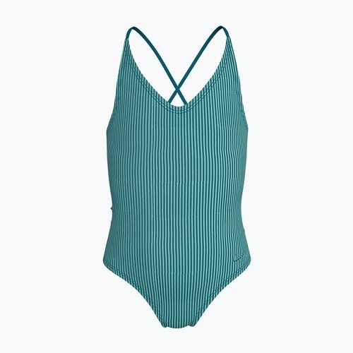 Детски цял бански костюм Nike Ocean Bound Ripple Texture Lace Up blached turquoise
