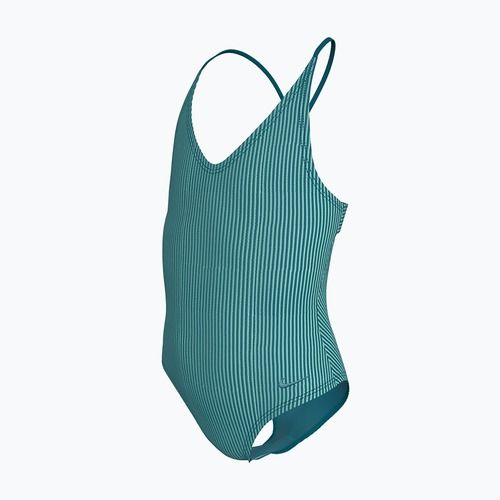 Детски цял бански костюм Nike Ocean Bound Ripple Texture Lace Up blached turquoise