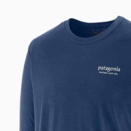 Мъжка блуза с дълъг ръкав Patagonia Cap Cool Merino Blend Graphic heritage header/clement blue