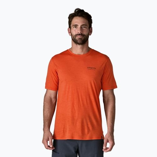 Мъжка тениска Patagonia Cap Cool Merino Blend Graphic Shirt heritage header/coal orange