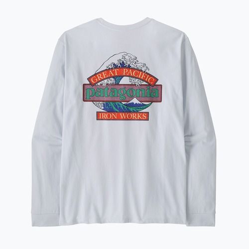 Мъжка блуза с дълъг ръкав за трекинг Patagonia Great Waves Responsibili Tee white