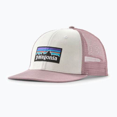 Шапка с козирка Patagonia P-6 Logo Trucker white w/quiet violet