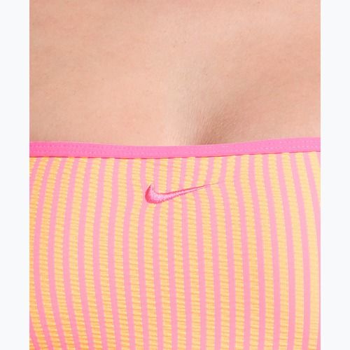 Горнище от бански костюм Nike Ripple Texture Bralette Classic Bikini pink glow