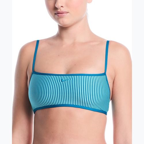 Горнище от бански костюм Nike Ripple Texture Bralette Classic Bikini bleached turquoise