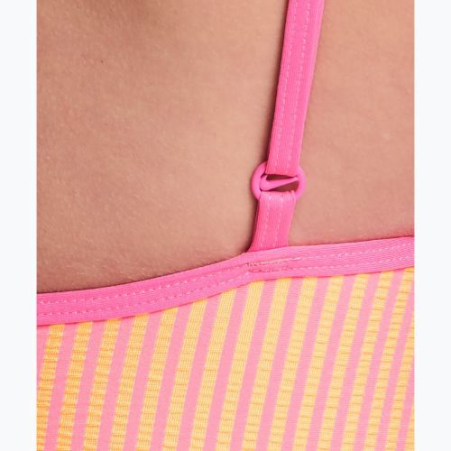 Дамски цял бански костюм Nike Ocean Bound Ripple Texture Square Neck pink glow