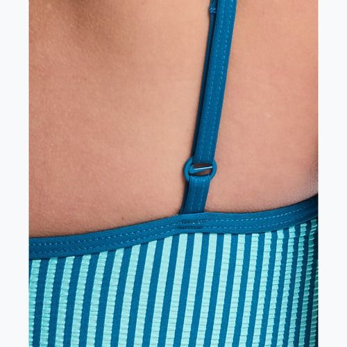 Дамски цял бански костюм Nike Ocean Bound Ripple Texture Square Neck bleached turquoise
