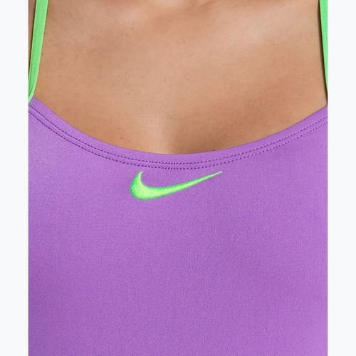 Дамски цял бански костюм Nike Hydrastrong Logo Graphic T-Back bright violet