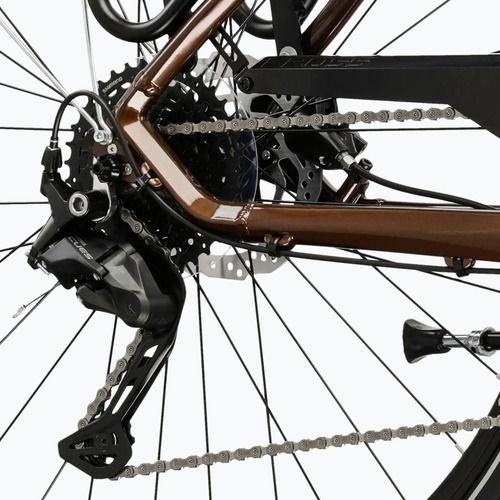 Мъжки трекинг велосипед KROSS Trans 5.0 brown/silver/gloss