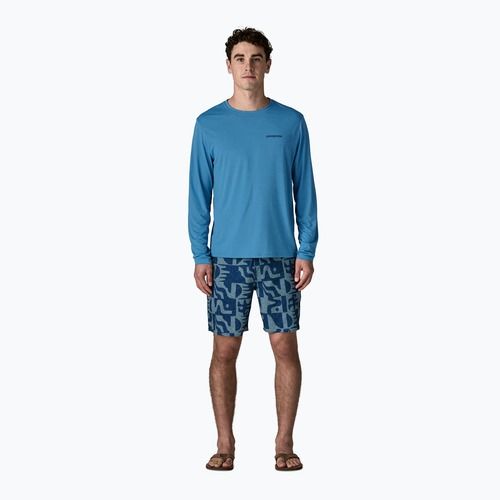 Мъжка блуза с дълъг ръкав Patagonia Capilene Cool Daily - Boardshort Logo shore blue/light shore blue x-dye