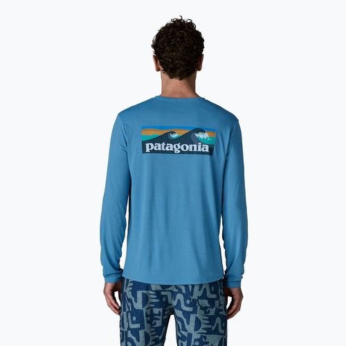 Мъжка блуза с дълъг ръкав Patagonia Capilene Cool Daily - Boardshort Logo shore blue/light shore blue x-dye