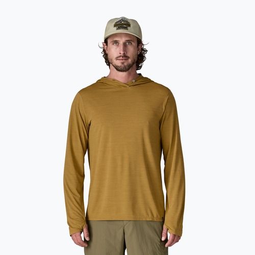 Мъжки суитшърт Patagonia Capilene Ultra Hoody bobcat brown/light bobcat brown x-dye