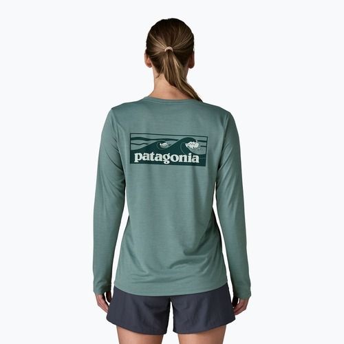Дамска блуза с дълъг ръкав Patagonia Capilene Cool Daily Shirt - Boardshort Logo blue sage/light blue sage x-dye