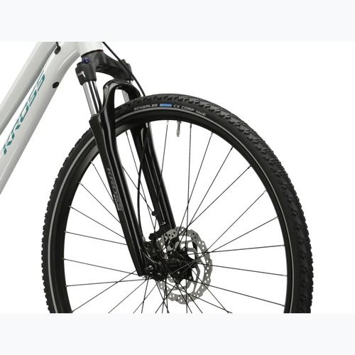 Дамски крос велосипед KROSS Evado 7.0 W white/turquoise/shiny