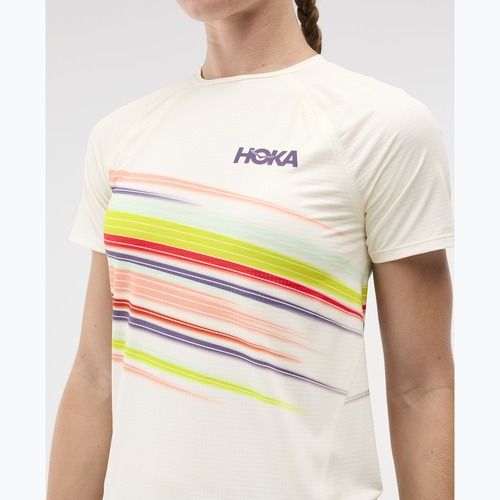 Дамска тениска за бягане HOKA Race Day alabaster flare