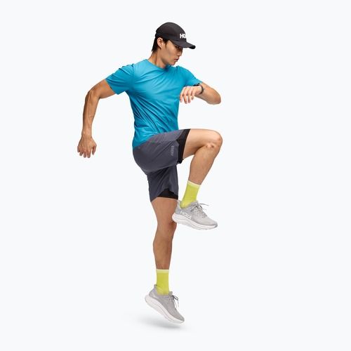 Мъжки шорти за бягане HOKA Glide 7“' 2in1 charcoal grey