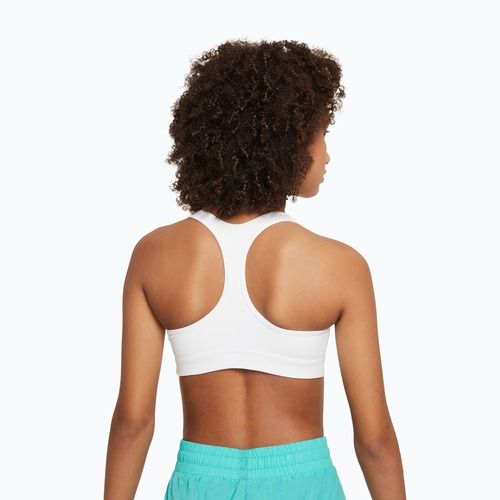 Детски спортен сутиен Nike Swoosh white/pure platinum