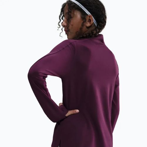 Детска блуза с дълъг ръкав за тренировка Nike Dri-Fit 1/4 Zip bordeaux/white