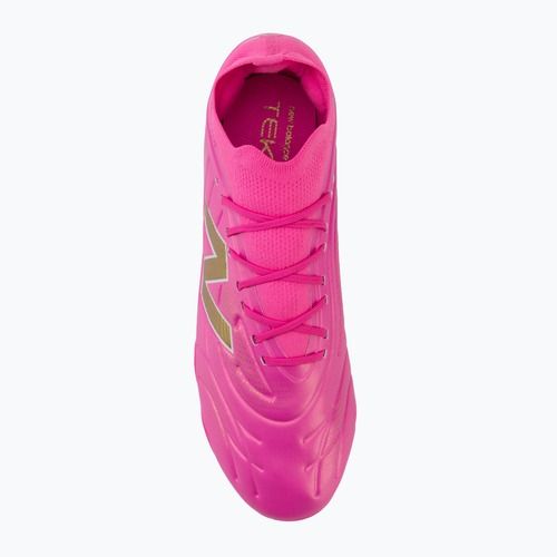Футболни обувки New Balance Tekela Team Low V5 FG pink heat/metallic gold/pink satin
