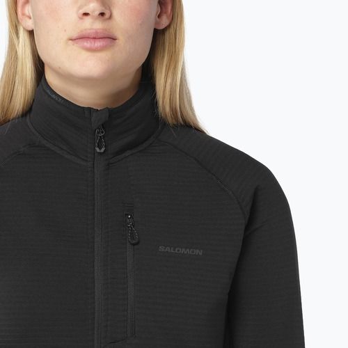 Дамски поларен суитшърт Salomon Lightwarm Full Zip deep black
