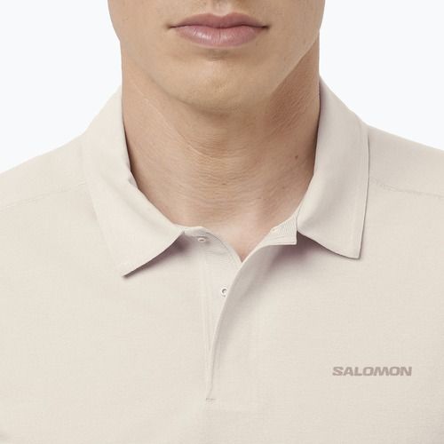 Мъжка поло тениска Salomon Trackline Polo silver cloud