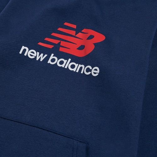 Детски суитшърт New Balance BB Stacked Logo Hoodie nb navy