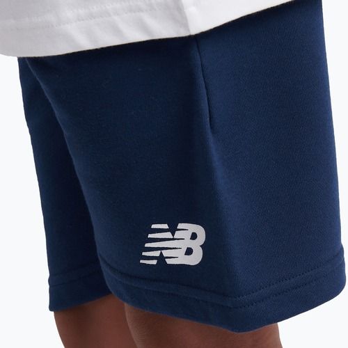 Детски комплект New Balance Stacked Logo Tee & FT Short nb bright white