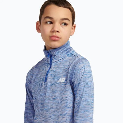 Детски суитшърт New Balance Athletics Quarter Zip Funnel blue gemstone