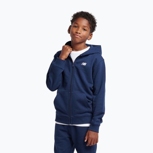 Детски суитшърт New Balance French Terry Small Logo Full Zip Hoodie nb navy