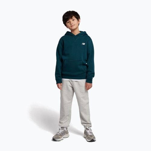 Детски суитшърт New Balance Brush Back Small Logo Hoodie medusa green
