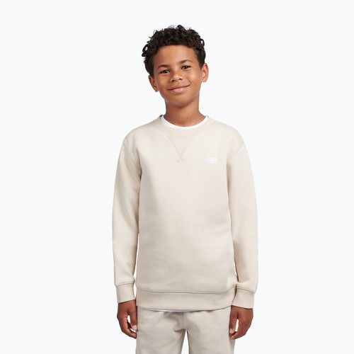 Детски суитшърт New Balance Brush Back Small Logo Crew timberwolf