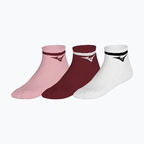 Чорапи Mizuno Training Mid With Line 3 pairs pinkesque/lava falls/white