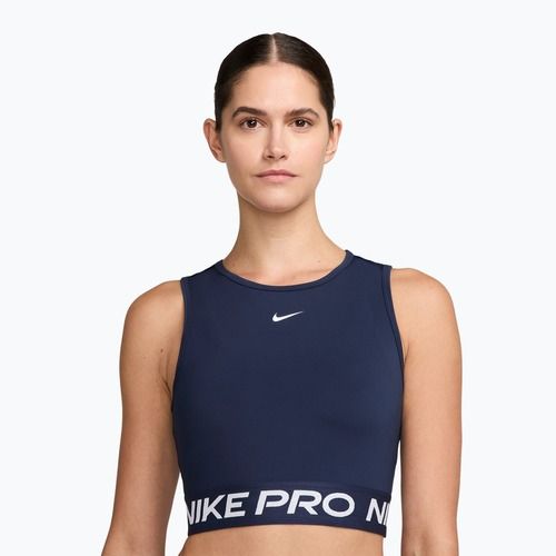 Дамски тренировъчен топ Nike Pro Dri-Fit midnight navy/white