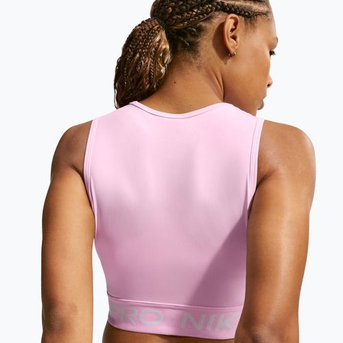 Дамски тренировъчен топ Nike Pro Dri-Fit pink foam/white