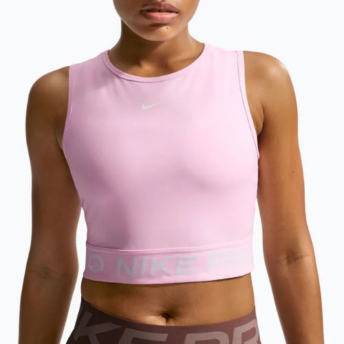 Дамски тренировъчен топ Nike Pro Dri-Fit pink foam/white
