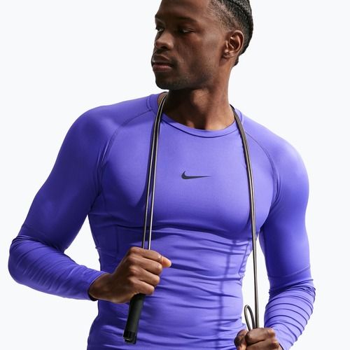 Мъжка блуза с дълъг ръкав за  тренировка Nike Pro Dri-Fit Tight Fitness persian violet/black