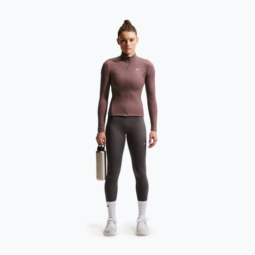 Дамски суитшърт за тренировка Nike One Fitted Dri-Fit Full-Zip burgundy tattoo/white