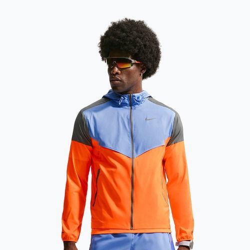 Мъжко яке за бягане Nike Impossibly Light Windrunner total orange/royal pulse/smoke grey