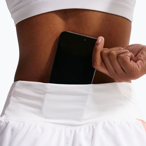 Дамски шорти за бягане Nike Tempo Swoosh Dri-Fit Mid-Rise Brief-Lined white/orange pulse/black