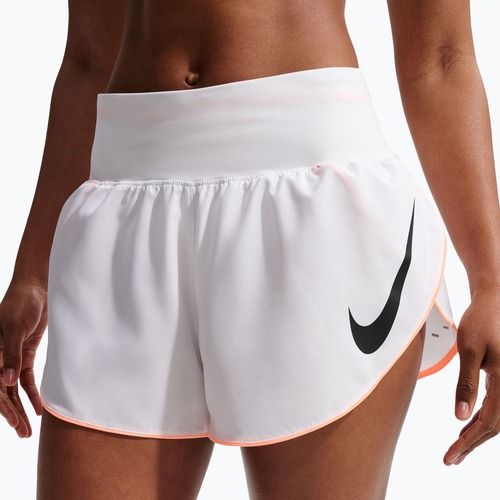 Дамски шорти за бягане Nike Tempo Swoosh Dri-Fit Mid-Rise Brief-Lined white/orange pulse/black