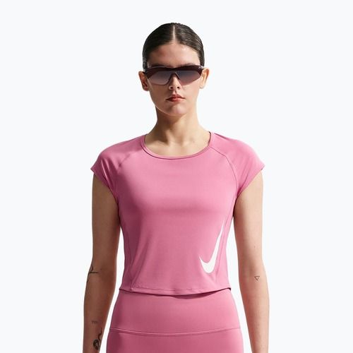 Дамска тениска за бягане Nike Swoosh Run Dri-Fit peony/photon dust/white