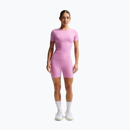 Дамски къси панталони/шорти Nike Zenvy High Waisted Biker 5" light magenta/white
