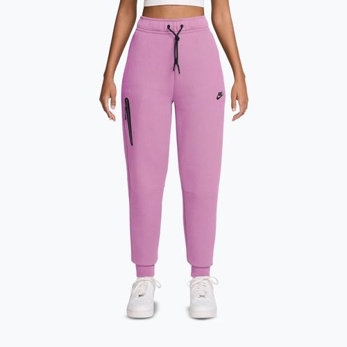 Дамски панталони Nike Sportswear Tech Fleece Mid-Rise light magenta/black