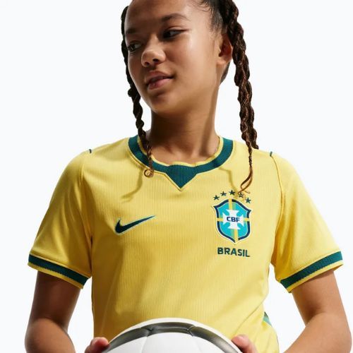 Детска футболна тениска Nike Brazil 2026 Stadium Home Soccer Replica canary/light menta/geode teal